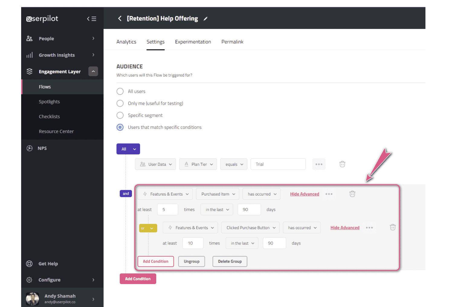 userpilot segmentation