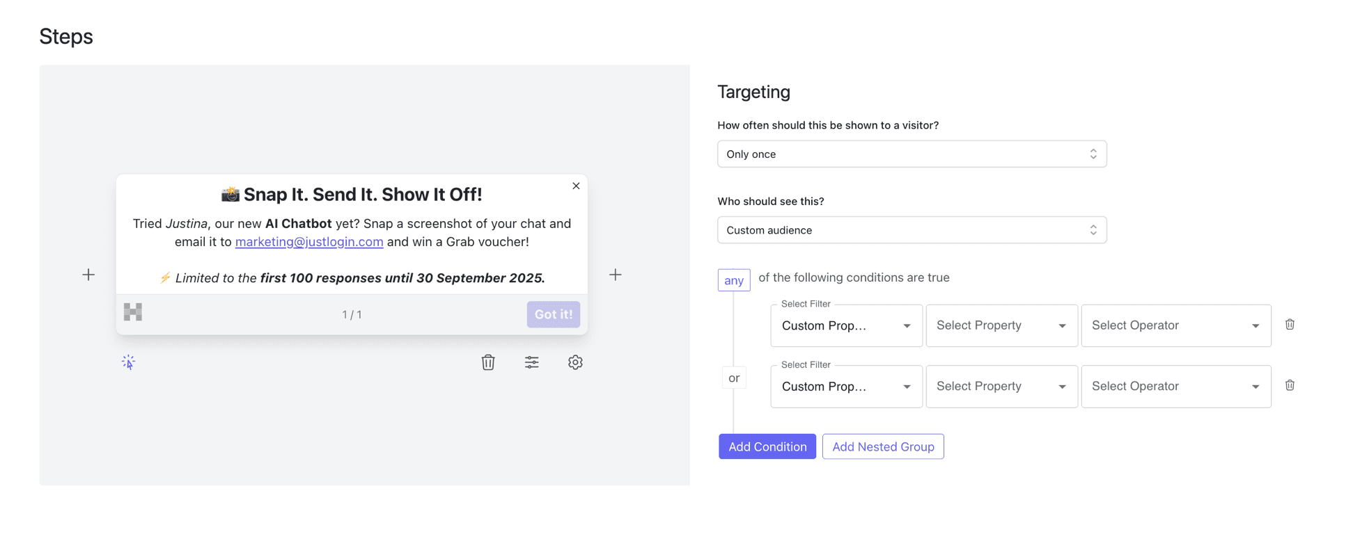 justlogin product tours with hopscotch