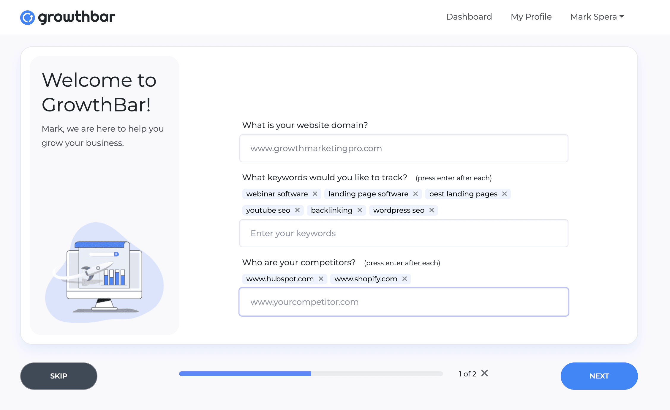 growthbar onboarding