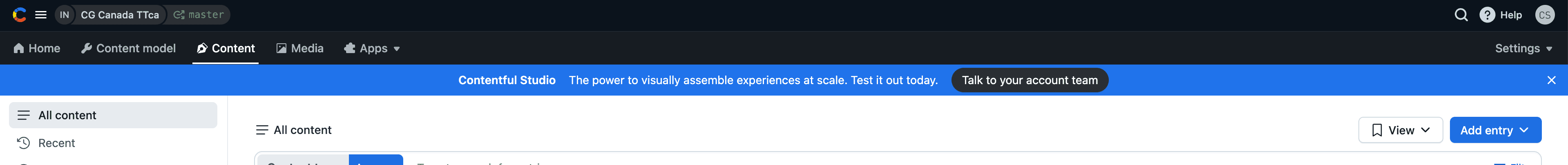 Contentful upsell banner