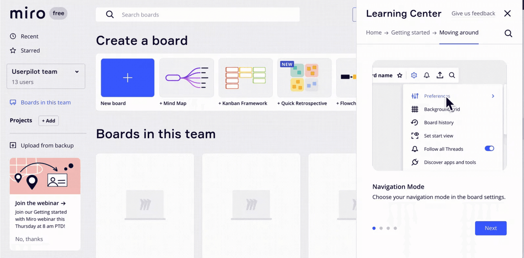 miro video onboarding screenshot of miro video onboarding