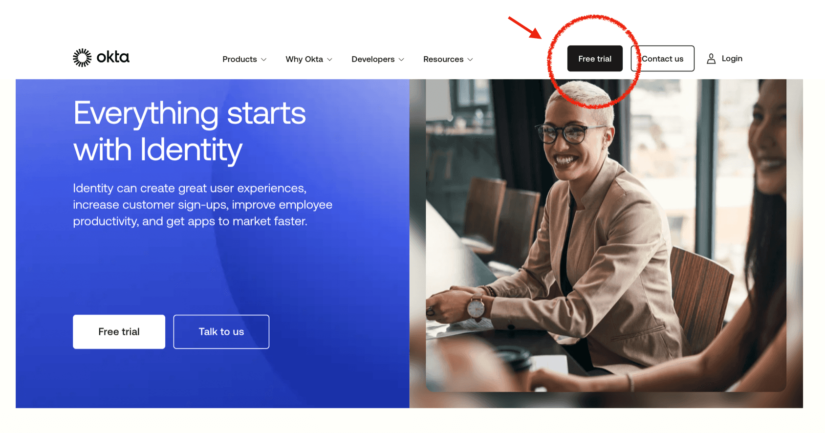 okta enterprise saas product led sales