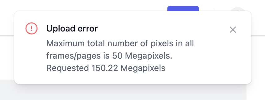 megapixel limit error